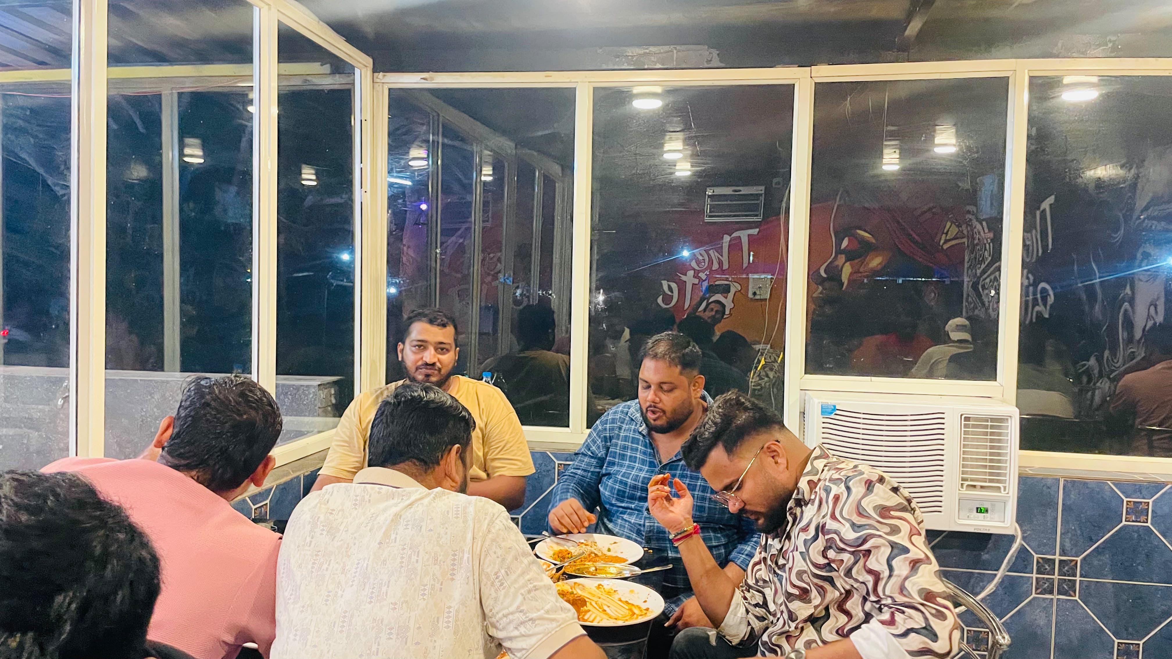 Good times with friends over dinner.